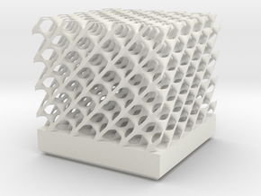 Diamond Network Lattice 50x50x40mm in White Natural Versatile Plastic