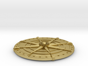 Compass Medallion in Natural Brass