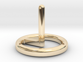 Levitating Anti Gravity Tensegrity 2 - Small Base in 14k Gold Plated Brass