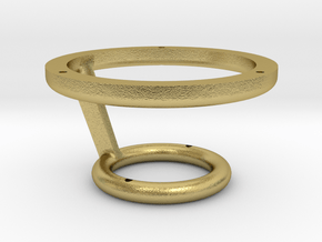 Levitating Anti Gravity Tensegrity 2 - Small Top in Natural Brass