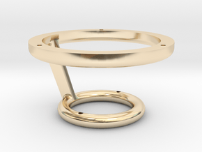 Levitating Anti Gravity Tensegrity 2 - Small Top in 14k Gold Plated Brass