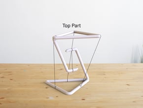 Levitating Anti Gravity Suspension Tension Art Top in White Natural Versatile Plastic