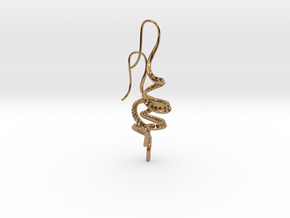 Winding Crystal Earring in Polished Brass