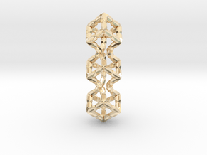 Triple Box Pieces Pendant in 14K Yellow Gold