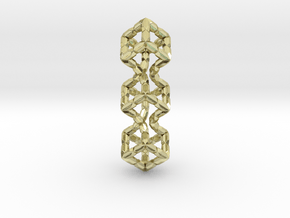 Triple Box Pieces Pendant in 18k Gold Plated Brass