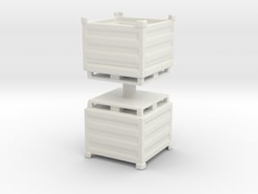 Palletbox Container (x2) 1/76 in White Natural Versatile Plastic