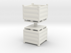 Palletbox Container (x2) 1/72 in White Natural Versatile Plastic