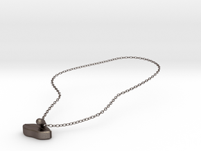 Pillip Necklace in Polished Bronzed-Silver Steel