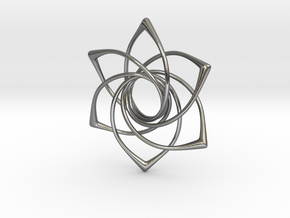 Flower Pendant ver.2 in Polished Silver