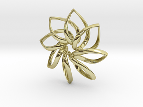 Flower Pendant ver.4 in 18k Gold Plated Brass