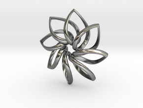 Flower Pendant ver.4 in Polished Silver