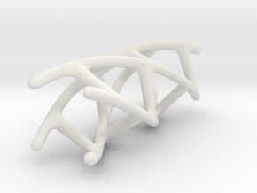 Quadruple Helix Pendant in White Natural Versatile Plastic