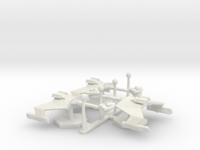 7000 Scale Klingon D7 Battlecruisers (3) WEM in White Natural Versatile Plastic