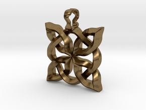4 Clover Knot - Pendant. Shown in sterling silver  in Natural Bronze