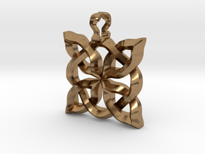 4 Clover Knot - Pendant. Shown in sterling silver  in Natural Brass
