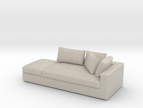 Modern Mini 1:24 Sofa in Natural Sandstone: 1:24