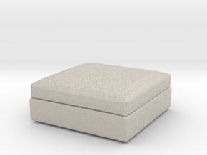 Miniature 1:24 Sofa/Pouf in Natural Sandstone: 1:24