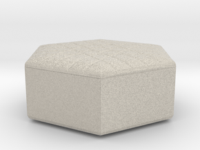 Miniature 1:24 Sofa/Pouf in Natural Sandstone: 1:24