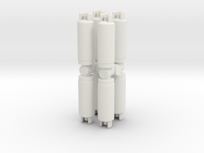 Gas Cylinder Tank (x8) 1/72 in White Natural Versatile Plastic