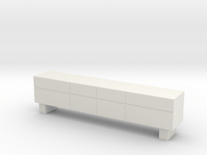 Modern Miniature 1:24 Sideboard in White Natural Versatile Plastic: 1:24