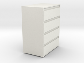 Modern Miniature 1:12 Sideboard in White Natural Versatile Plastic: 1:12