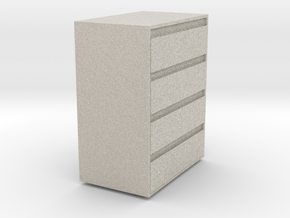 Modern Miniature 1:12 Sideboard in Natural Sandstone: 1:12