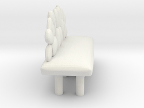 Modern Miniature 1:24 Sofa in White Natural Versatile Plastic: 1:24