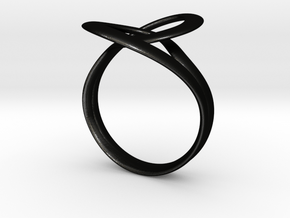 Kiss | Ring  in Matte Black Steel: Medium