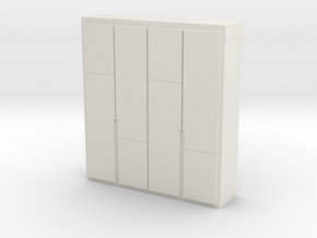 Modern Miniature 1:24 Hallway Furniture in White Natural Versatile Plastic: 1:24