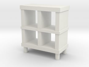 Modern Miniature 1:24 Rack/Sideboard in White Natural Versatile Plastic: 1:24