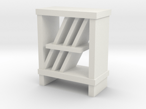 Modern Miniature 1:12 Rack/Sideboard in White Natural Versatile Plastic: 1:12