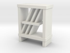Modern Miniature 1:24 Rack/Sideboard in White Natural Versatile Plastic: 1:24