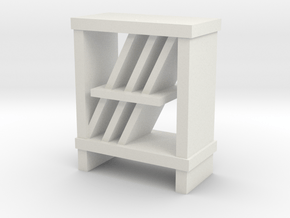 Modern Miniature 1:48 Rack/Sideboard in White Natural Versatile Plastic: 1:48 - O
