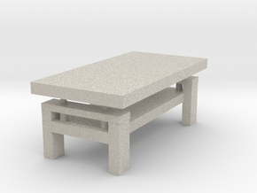 Modern Miniature 1:24 Coffee Table in Natural Sandstone: 1:24