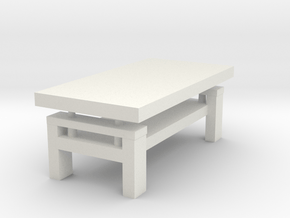 Modern Miniature 1:48 Coffee Table in White Natural Versatile Plastic: 1:48 - O