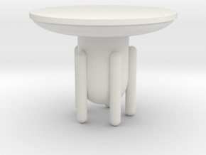 Modern Miniature 1:12 Coffee Table in White Natural Versatile Plastic: 1:12