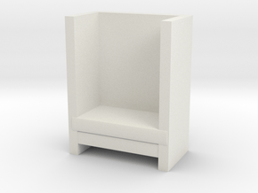 Modern Miniature 1:48 Armchair in White Natural Versatile Plastic: 1:48 - O