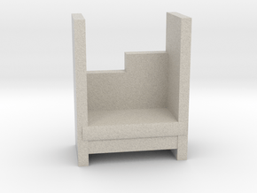 Modern Miniature 1:48 Armchair in Natural Sandstone: 1:48 - O