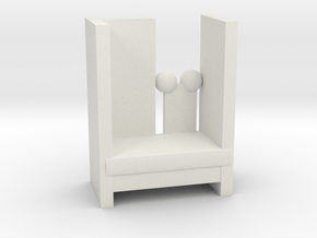 Modern Miniature 1:48 Armchair in White Natural Versatile Plastic: 1:48 - O