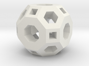 Gmtrx 18mm Lawal skeletal Truncated cuboctahedron in White Natural Versatile Plastic