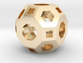 Gmtrx 18mm Lawal skeletal Truncated cuboctahedron in 14K Yellow Gold