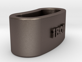 IBON 3D Napkin Ring with eguzkilore in Polished Bronzed-Silver Steel