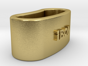 IBON 3D Napkin Ring with eguzkilore in Natural Brass