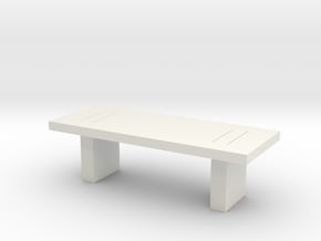 Modern Miniature 1:12 Coffee Table in White Natural Versatile Plastic: 1:12