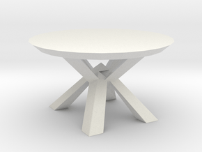 Modern Miniature 1:12 Coffee Table in White Natural Versatile Plastic: 1:12