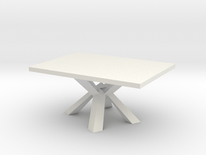 Modern Miniature 1:12 Table in White Natural Versatile Plastic: 1:12