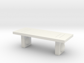 Modern Miniature 1:12 Table in White Natural Versatile Plastic: 1:12