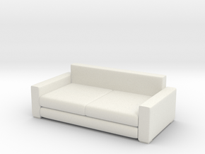 Modern Miniature 1:24 Sofa in White Natural Versatile Plastic: 1:24