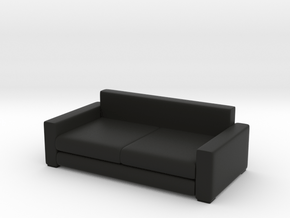 Modern Miniature 1:24 Sofa in Black Premium Versatile Plastic: 1:24