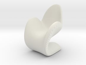 Modern Miniature 1:12 Chair in White Natural Versatile Plastic: 1:12